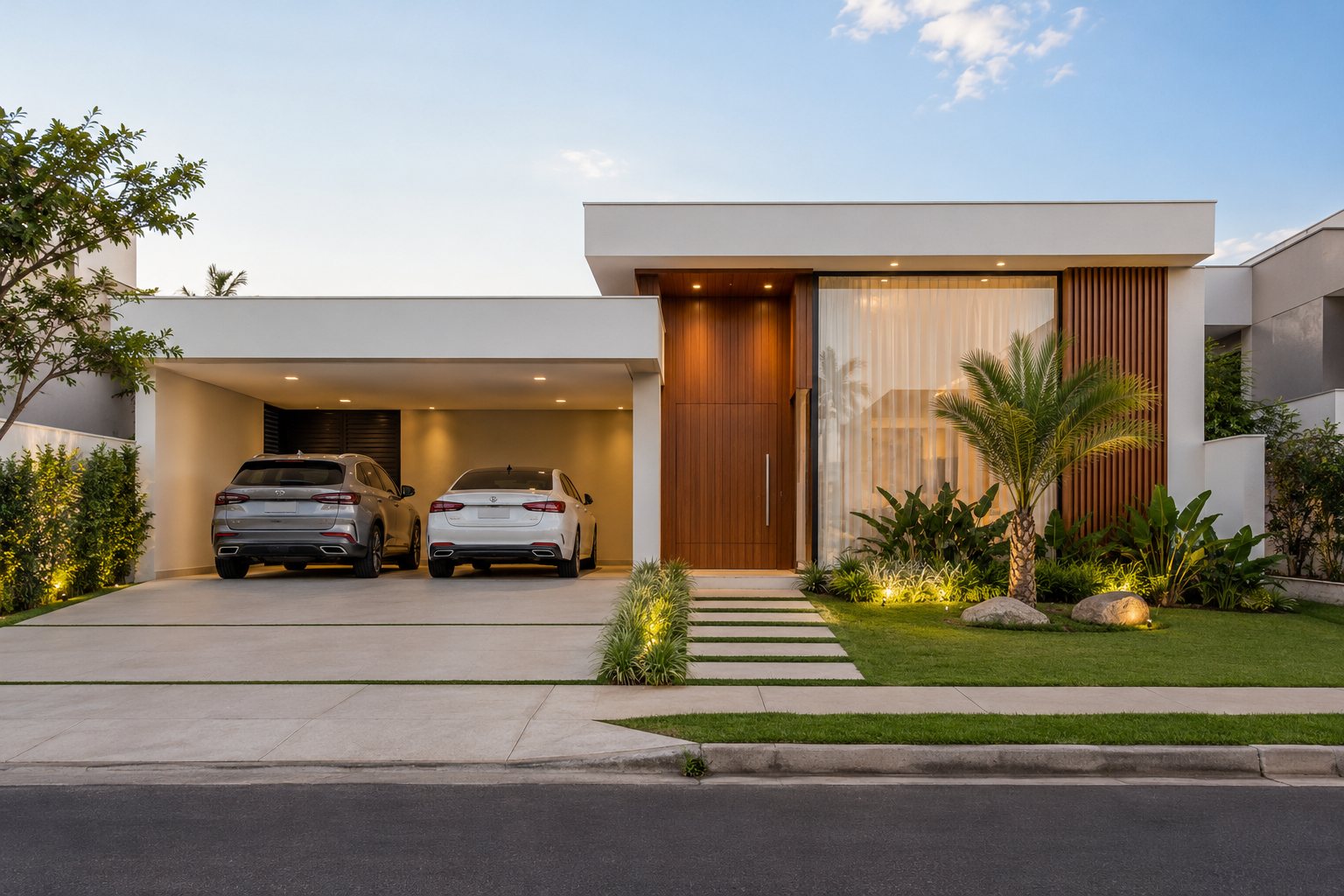 Casa moderna com 3 quartos e acabamento sofisticado